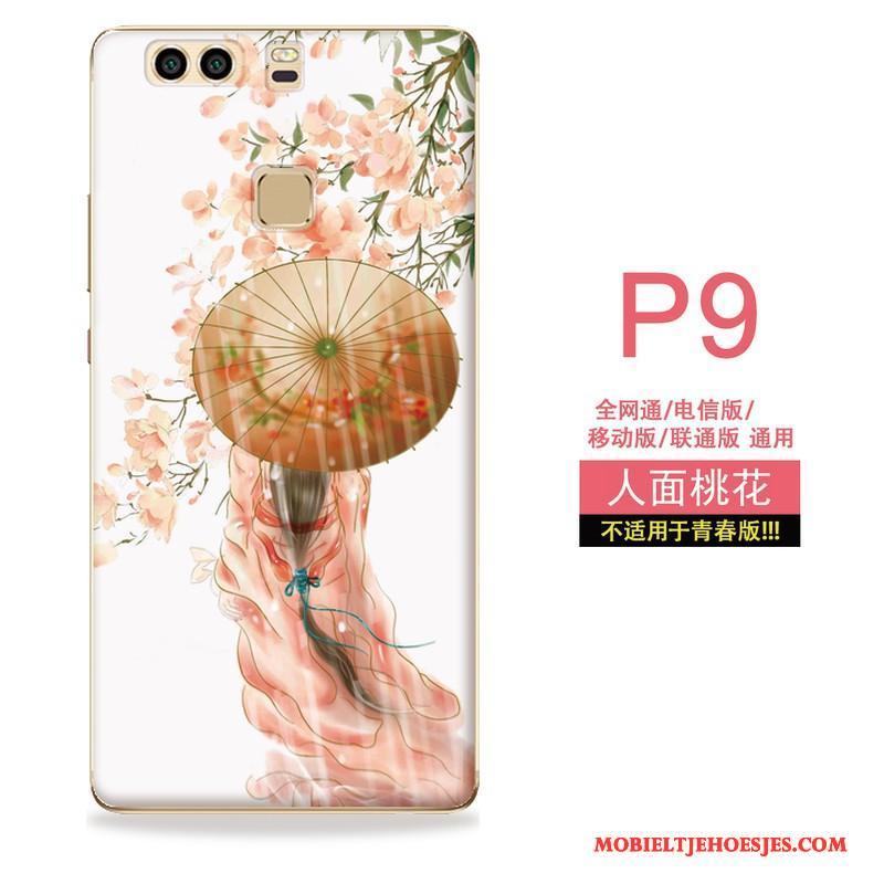 Huawei P9 Siliconen Anti-fall Hoesje Telefoon Kunst Roze All Inclusive Wind