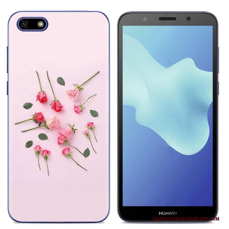 Huawei Y5 2018 Hoes Trend Hoesje Persoonlijk Spotprent Bescherming Blauw