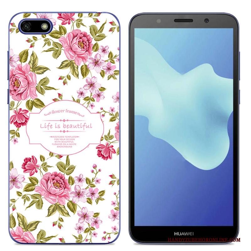 Huawei Y5 2018 Hoes Trend Hoesje Persoonlijk Spotprent Bescherming Blauw