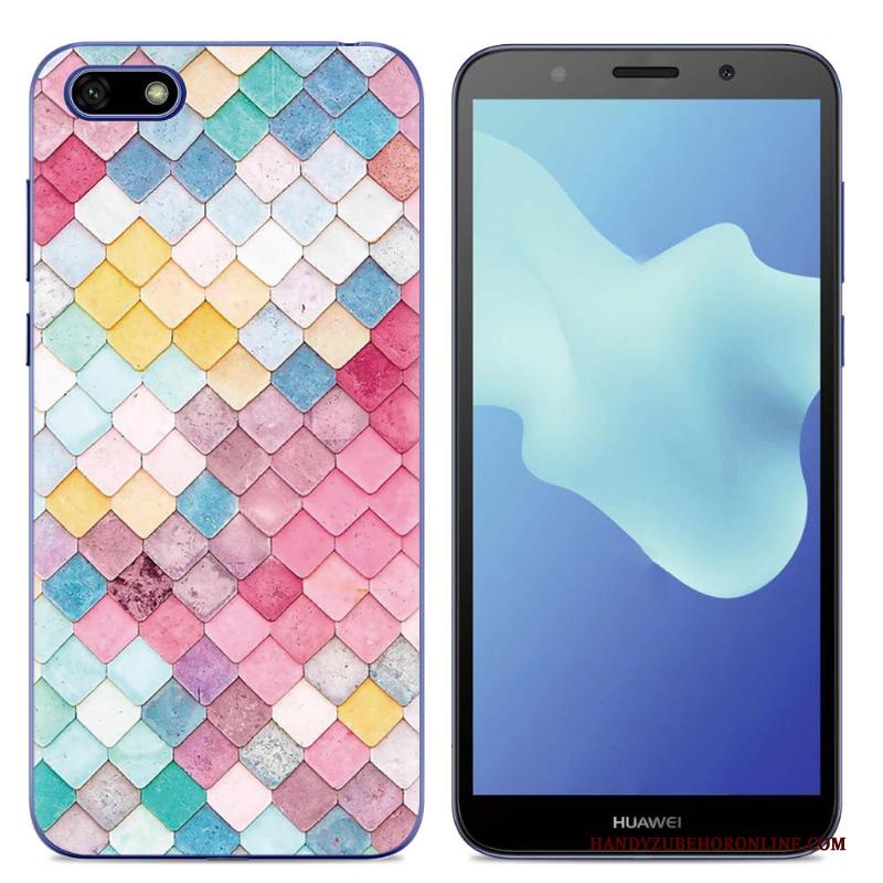 Huawei Y5 2018 Hoes Trend Hoesje Persoonlijk Spotprent Bescherming Blauw