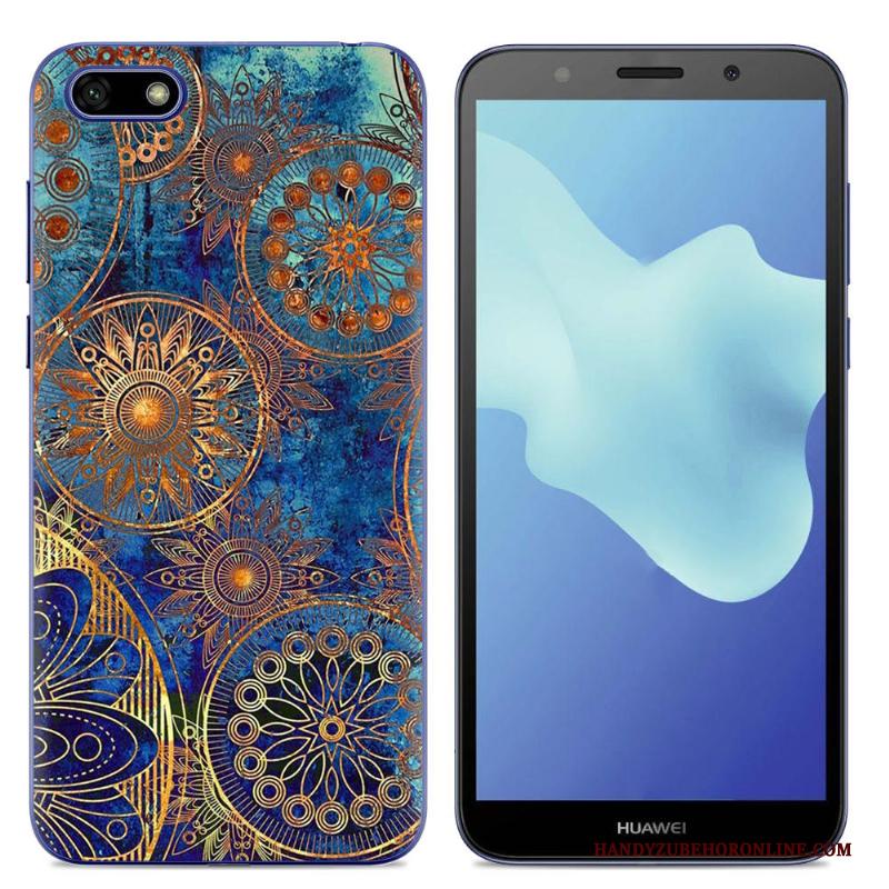 Huawei Y5 2018 Hoes Trend Hoesje Persoonlijk Spotprent Bescherming Blauw