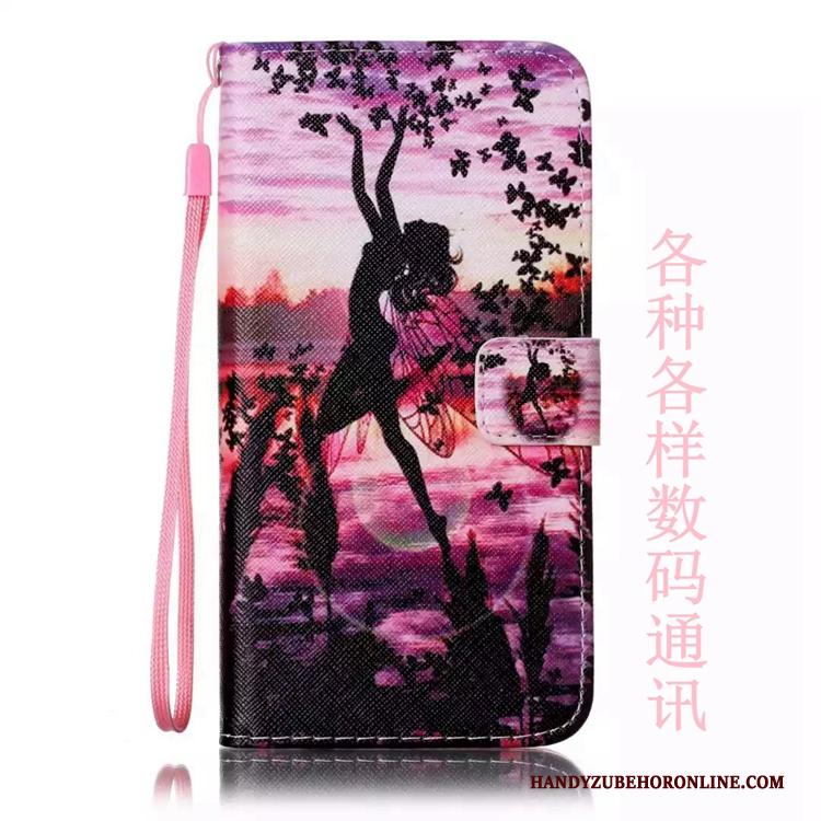 Huawei Y5 2018 Hoesje Leren Etui Anti-fall Portemonnee Kaart Ondersteuning Hoes Geschilderd