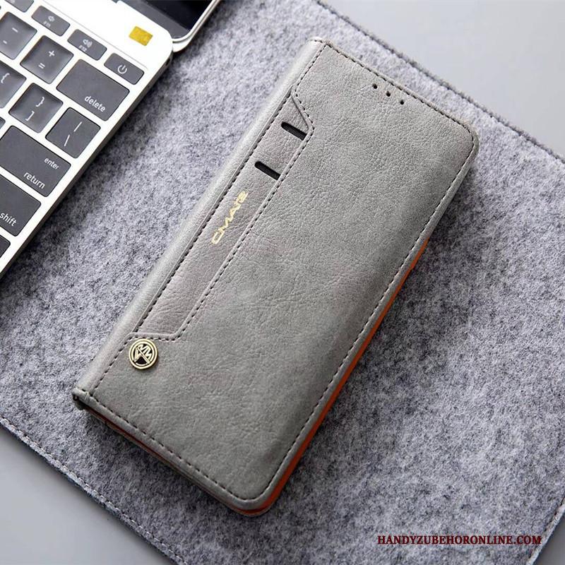 Huawei Y5 2018 Hoesje Leren Etui Bescherming Rood Anti-fall Hoes Kaart Folio