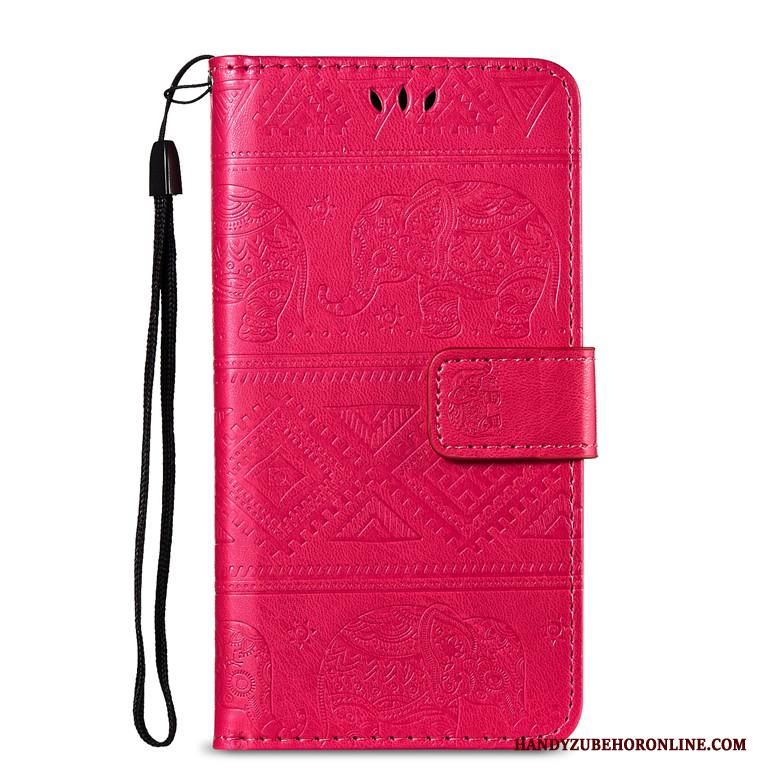 Huawei Y5 2019 Leren Etui Hoesje Telefoon Bescherming Donkerblauw Folio Anti-fall