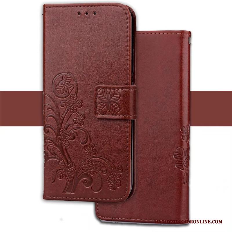 Huawei Y5 2019 Zacht Anti-fall Hoesje Telefoon Rood Folio Leren Etui All Inclusive