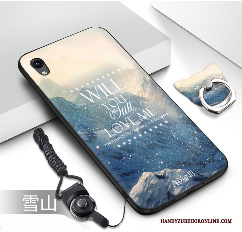 Huawei Y5 2019 Zacht Mobiele Telefoon Geschilderd Hanger Hoesje Telefoon Ondersteuning Zwart