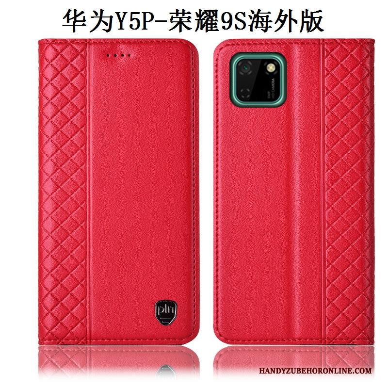 Huawei Y5p Anti-fall All Inclusive Hoes Hoesje Telefoon Echt Leer Bescherming Folio