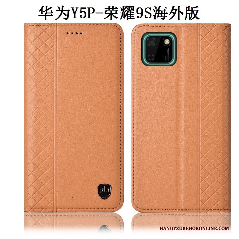 Huawei Y5p Anti-fall All Inclusive Hoes Hoesje Telefoon Echt Leer Bescherming Folio