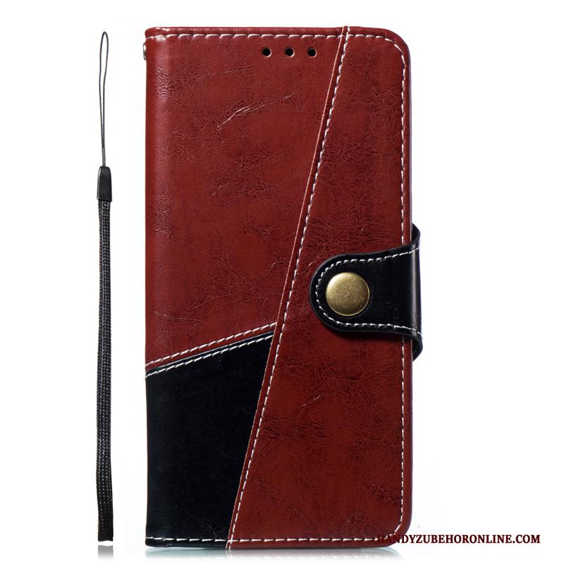 Huawei Y6 2018 Leren Etui Folio Rood Hoes Hoesje Telefoon Trend Bescherming