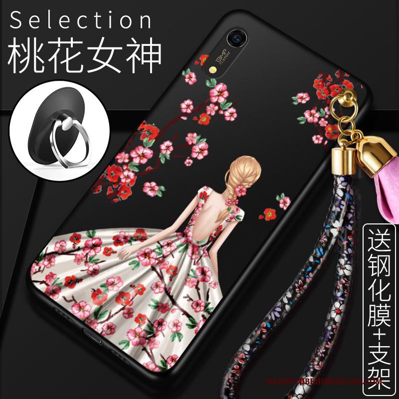 Huawei Y6 2019 Anti-fall Hoesje Telefoon Mobiele Telefoon Siliconen Scheppend All Inclusive Rood