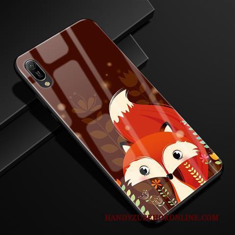 Huawei Y6 2019 Hoesje Bescherming Spotprent Scheppend Rood Hoes Anti-fall Glas