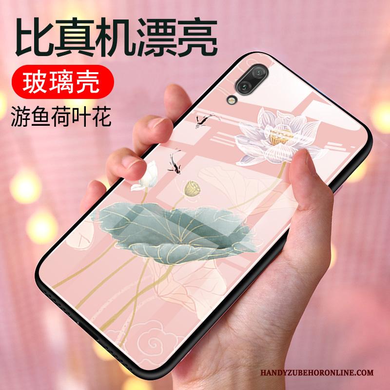 Huawei Y6 2019 Hoesje Siliconen Chinese Stijl Anti-fall Persoonlijk Bescherming Spiegel Hoes