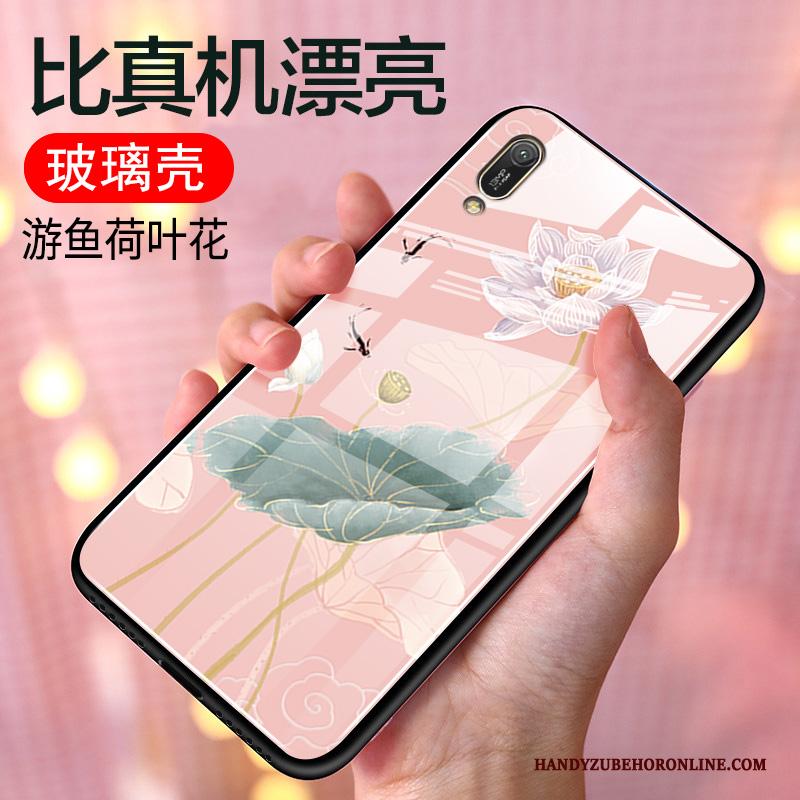 Huawei Y6 2019 Hoesje Siliconen Chinese Stijl Anti-fall Persoonlijk Bescherming Spiegel Hoes