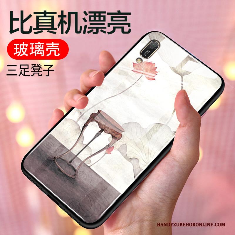Huawei Y6 2019 Hoesje Siliconen Chinese Stijl Anti-fall Persoonlijk Bescherming Spiegel Hoes