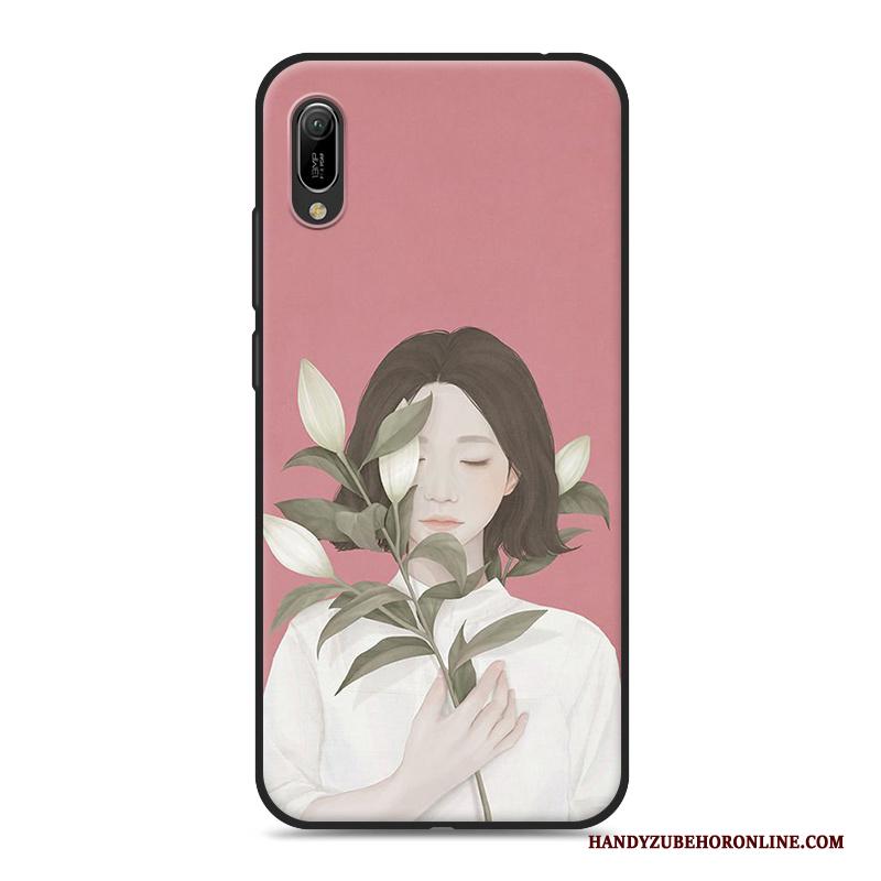 Huawei Y6 2019 Kunst Hoesje Telefoon Mini Vers Roze