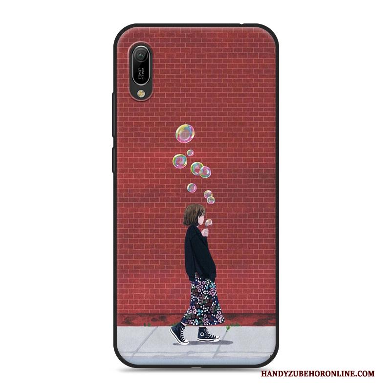 Huawei Y6 2019 Kunst Hoesje Telefoon Mini Vers Roze