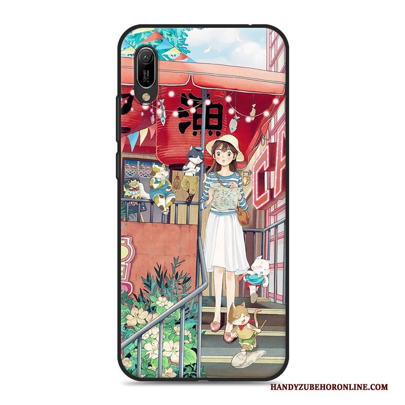 Huawei Y6 2019 Kunst Hoesje Telefoon Mini Vers Roze