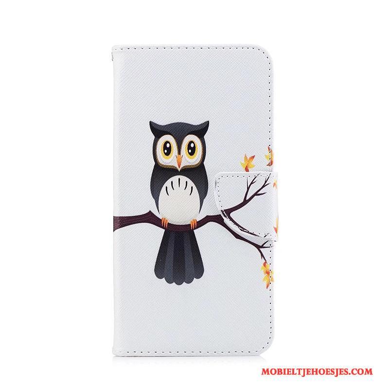 Huawei Y6 Pro 2017 Blauw Geschilderd Hoes Folio Hoesje Telefoon Leren Etui Bescherming