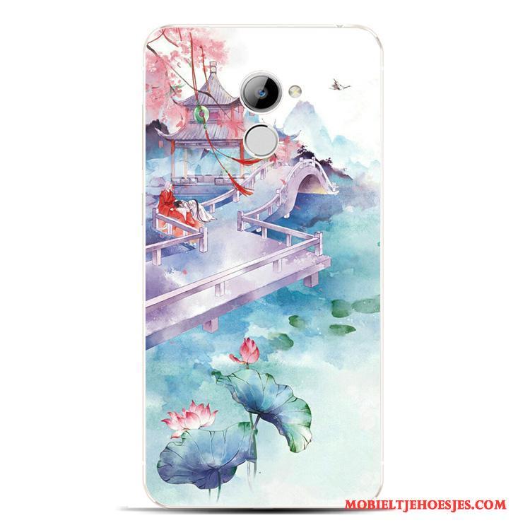 Huawei Y6 Pro 2017 Hoesje Telefoon Mooi Siliconen Anti-fall Chinese Stijl Bescherming Kleur