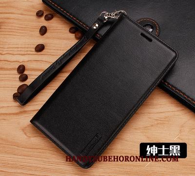 Huawei Y7 2018 Anti-fall Mobiele Telefoon Folio Echt Leer Bescherming Hoesje Leren Etui