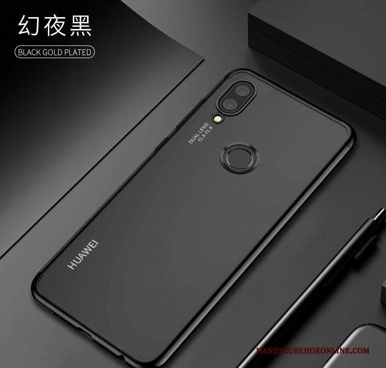 Huawei Y7 2019 Doorzichtig Rose Goud Siliconen Super Hoesje Telefoon Anti-fall Plating