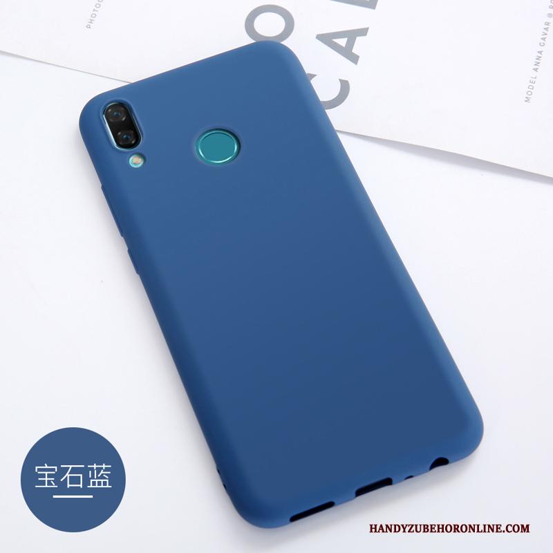 Huawei Y7 2019 Effen Kleur Bescherming Hoesje Telefoon Zacht Anti-fall Siliconen Rood