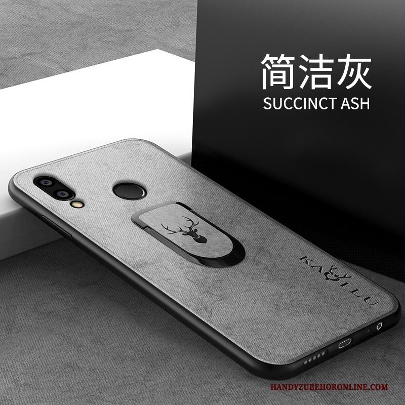 Huawei Y7 2019 Grijs All Inclusive Bescherming Magnetisch Hoesje Telefoon Doek Zacht