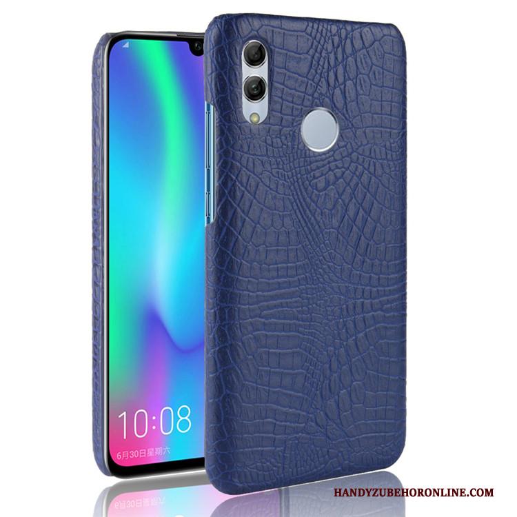 Huawei Y7 2019 Scheppend Hoesje Hard Bedrijf Anti-fall Krokodillenleer Blauw