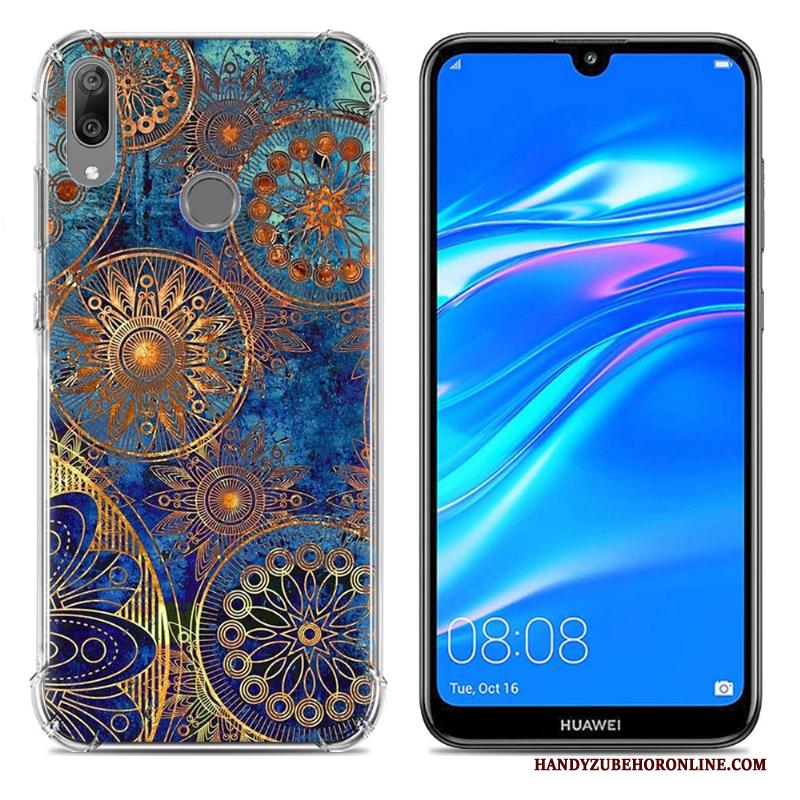 Huawei Y7 2019 Trend Hoesje Scheppend Anti-fall Zacht Mobiele Telefoon Blauw