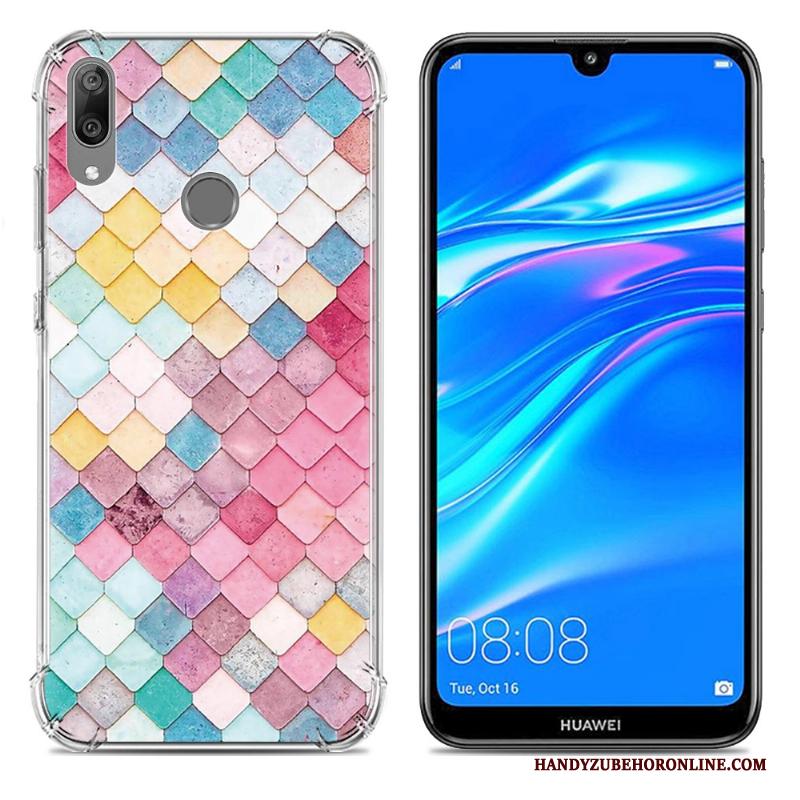Huawei Y7 2019 Trend Hoesje Scheppend Anti-fall Zacht Mobiele Telefoon Blauw