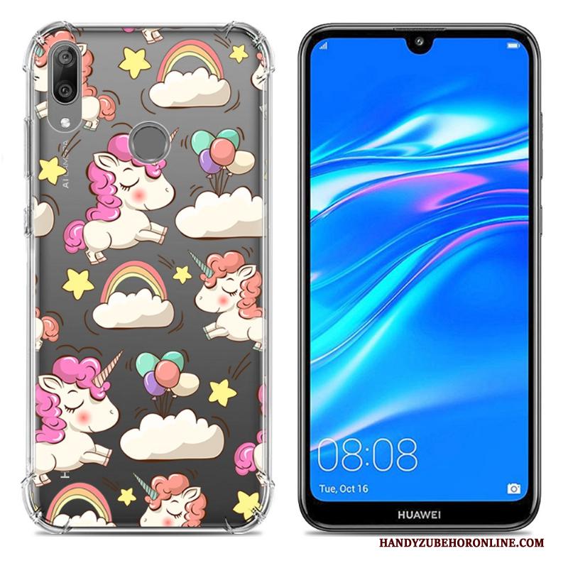 Huawei Y7 2019 Trend Hoesje Scheppend Anti-fall Zacht Mobiele Telefoon Blauw