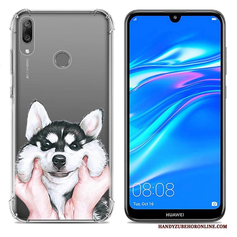 Huawei Y7 2019 Trend Hoesje Scheppend Anti-fall Zacht Mobiele Telefoon Blauw