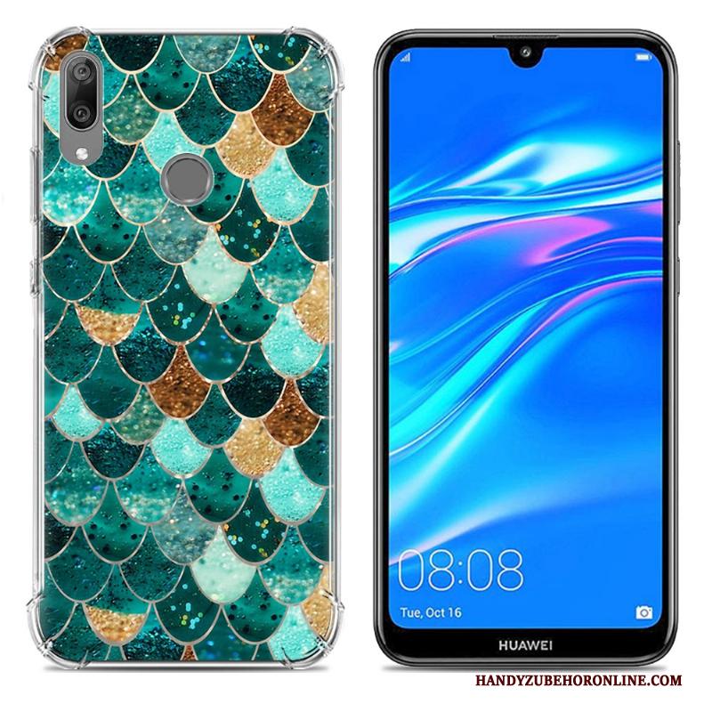 Huawei Y7 2019 Trend Hoesje Scheppend Anti-fall Zacht Mobiele Telefoon Blauw