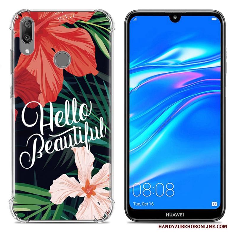 Huawei Y7 2019 Trend Hoesje Scheppend Anti-fall Zacht Mobiele Telefoon Blauw