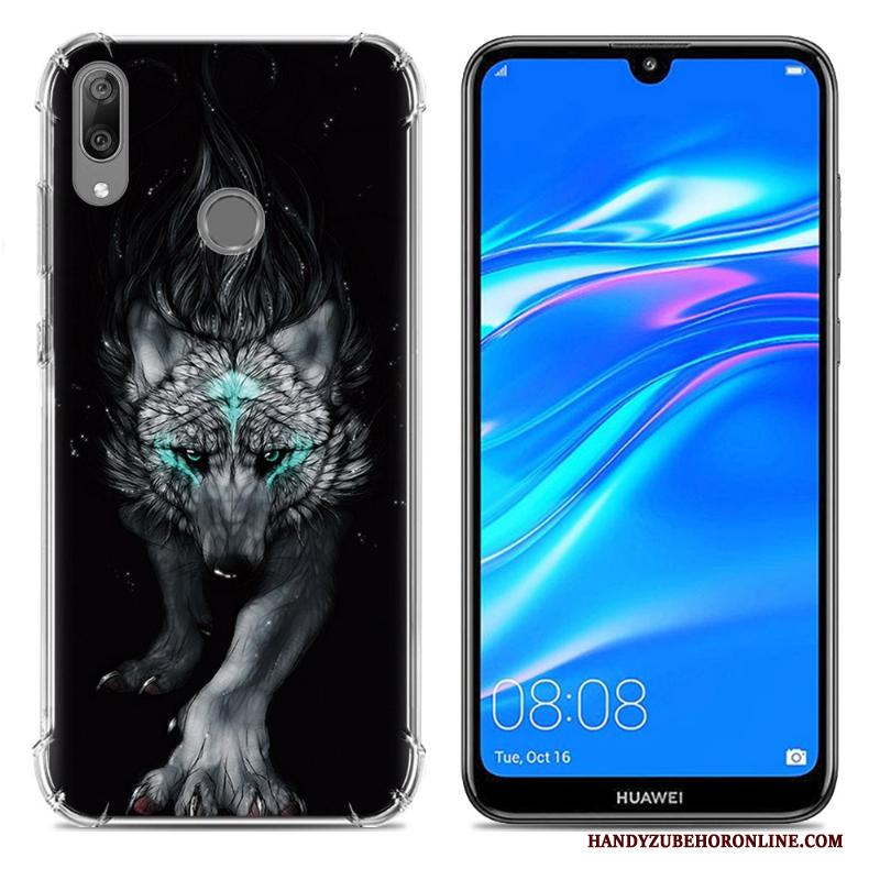 Huawei Y7 2019 Trend Hoesje Scheppend Anti-fall Zacht Mobiele Telefoon Blauw