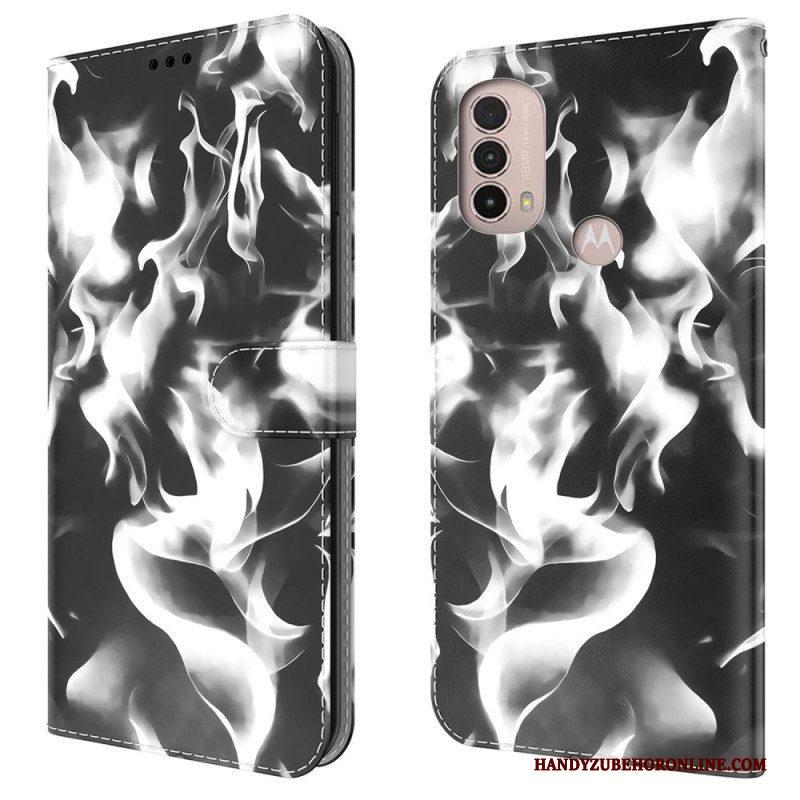 Leren Hoesje voor Moto E40 / E30 / E20 Abstract Patroon