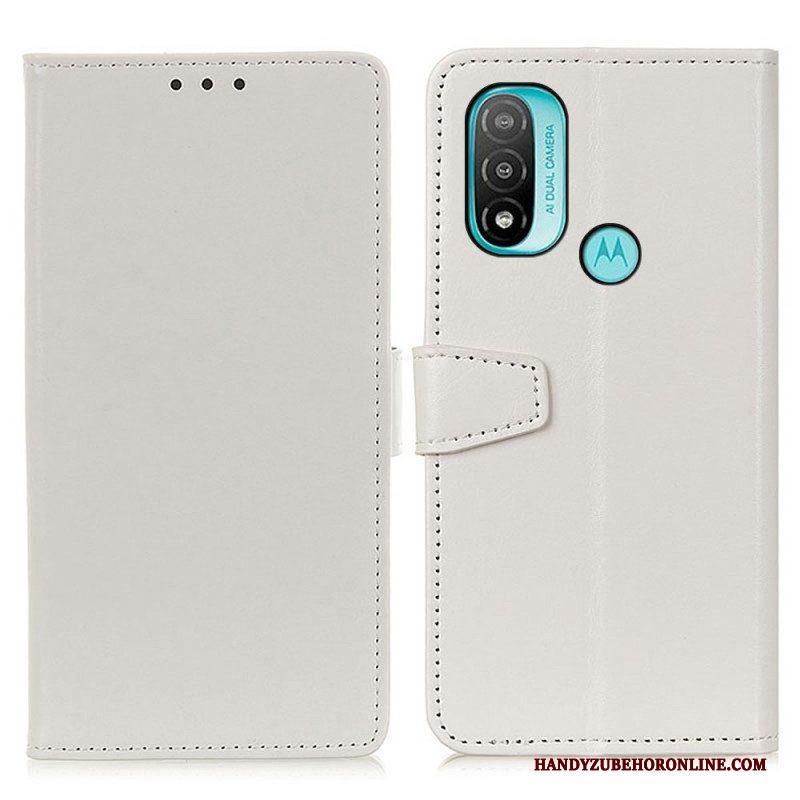 Leren Hoesje voor Moto E40 / E30 / E20 Eenvoudig Glanzend Leereffect