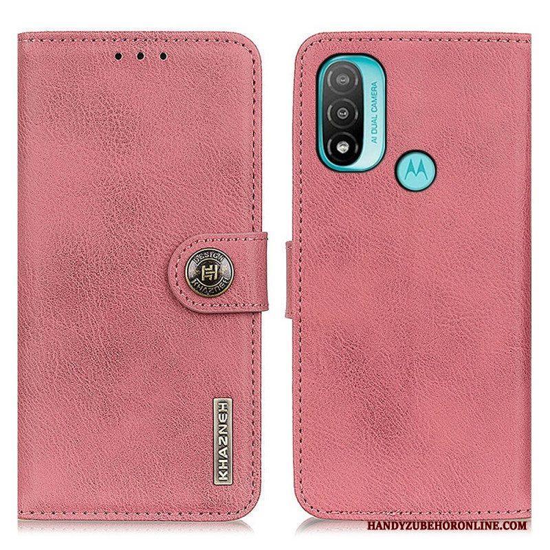 Leren Hoesje voor Moto E40 / E30 / E20 Imitatieleer Khazneh