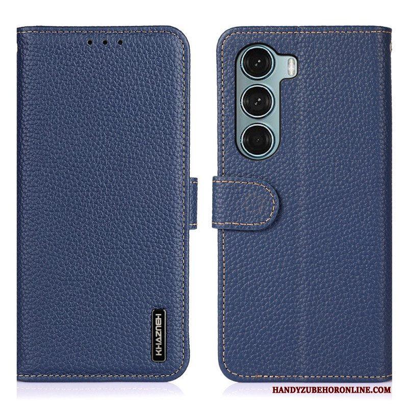 Leren Hoesje voor Moto G200 5G Echt Leer Lychee Khazneh
