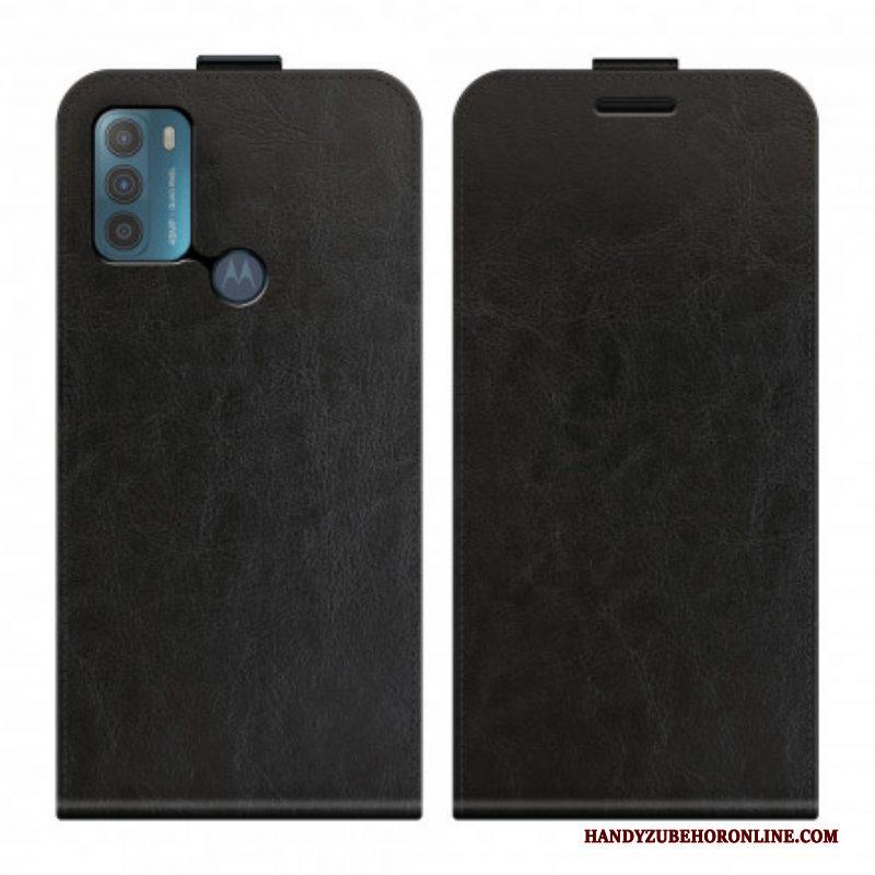 Leren Hoesje voor Moto G50 Folio-hoesje Verticale Flap Leer Effect