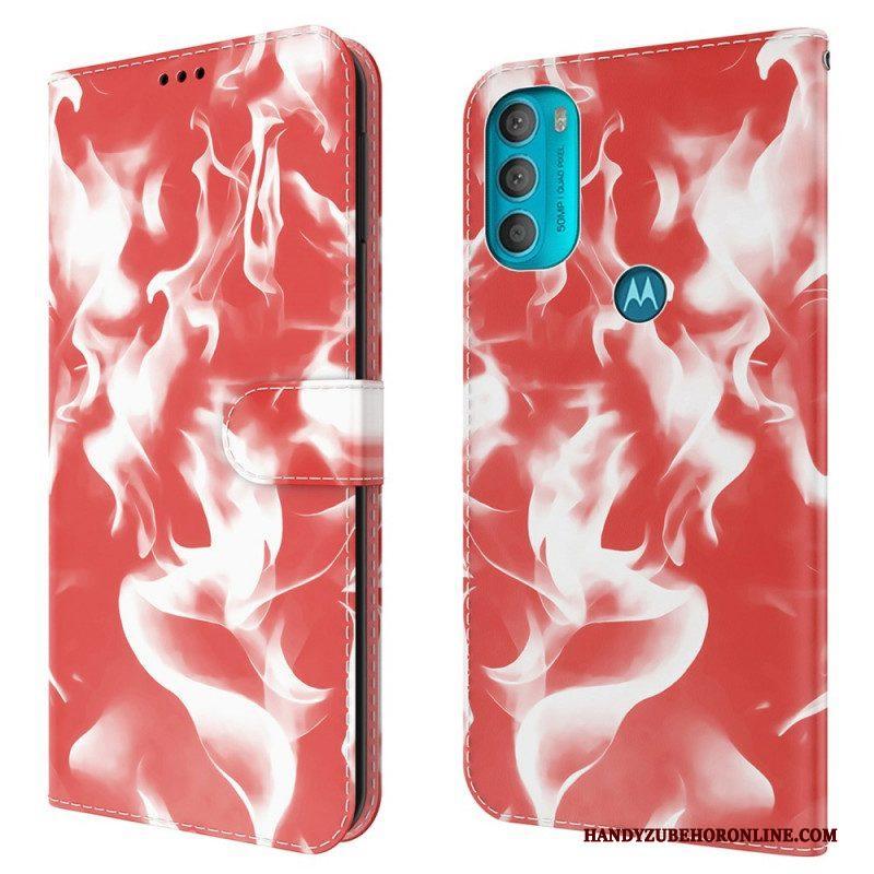 Leren Hoesje voor Moto G71 5G Abstract Patroon