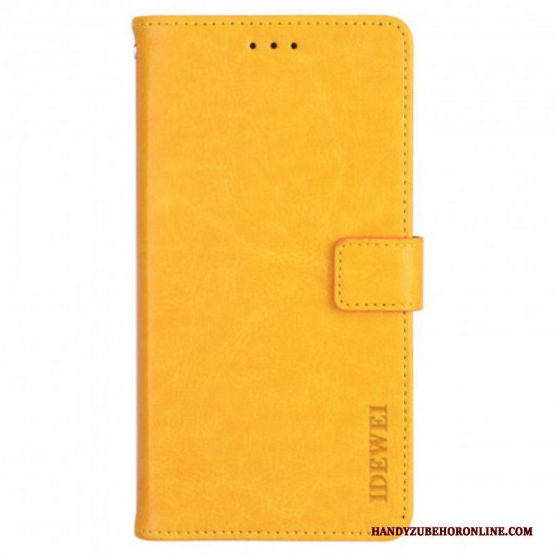 Leren Hoesje voor Motorola Edge 20 Pro Imitatieleer Idewei