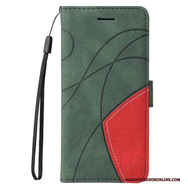 Leren Hoesje voor Motorola Edge 20 Pro Twee Toon