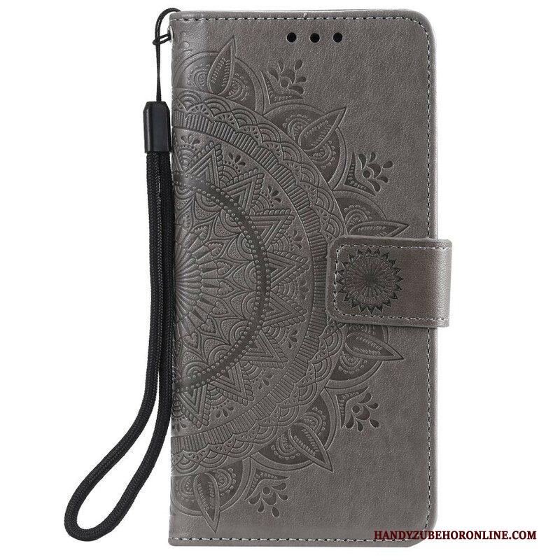 Leren Hoesje voor Samsung Galaxy A42 5G Zon Mandala