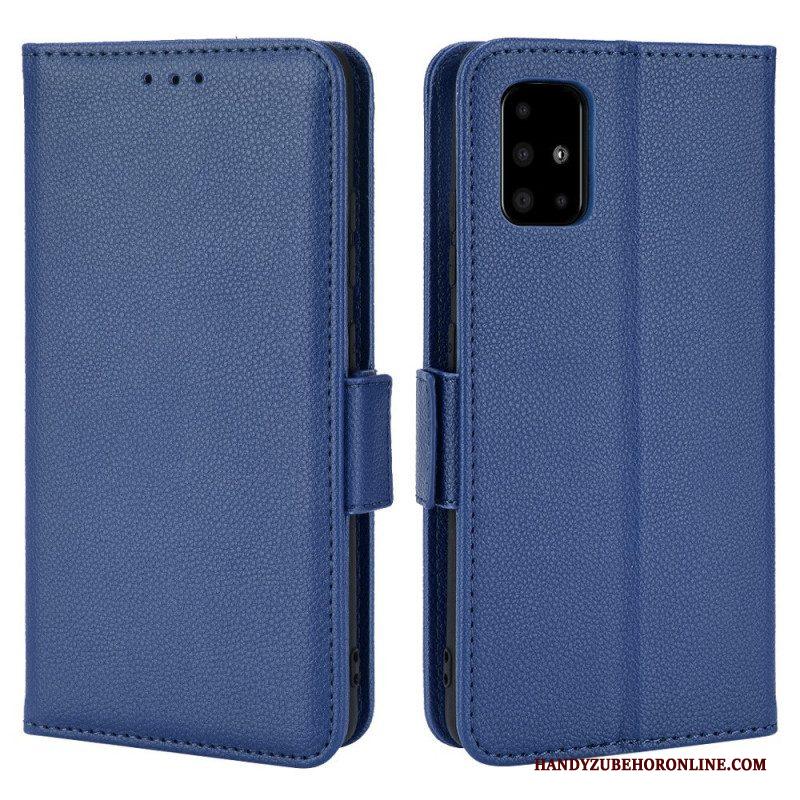 Leren Hoesje voor Samsung Galaxy A51 5G Folio-hoesje Flap Dubbele Nieuwe Kleuren