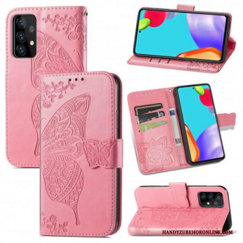 Leren Hoesje voor Samsung Galaxy A52 4G / A52 5G / A52s 5G Halve Vlinders