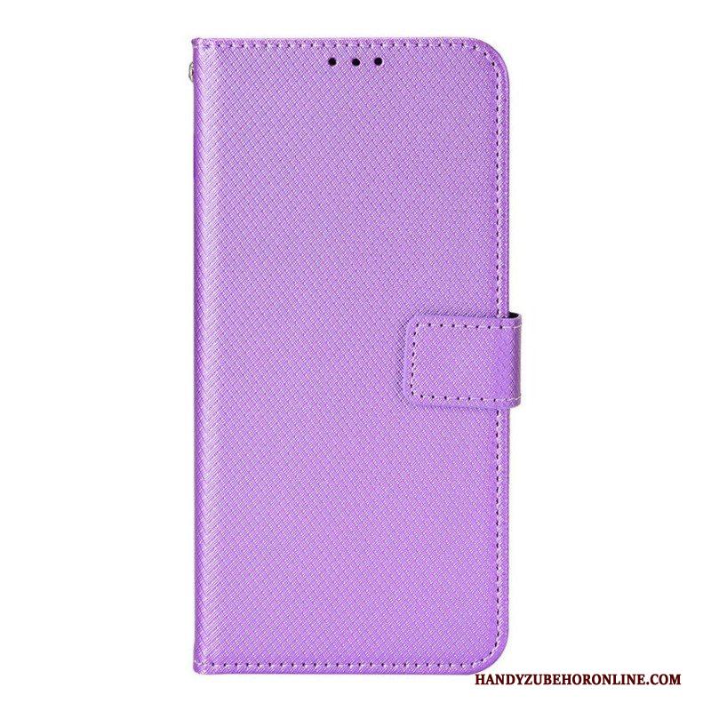 Leren Hoesje voor Samsung Galaxy M23 5G Structuurpatroon Met Riem