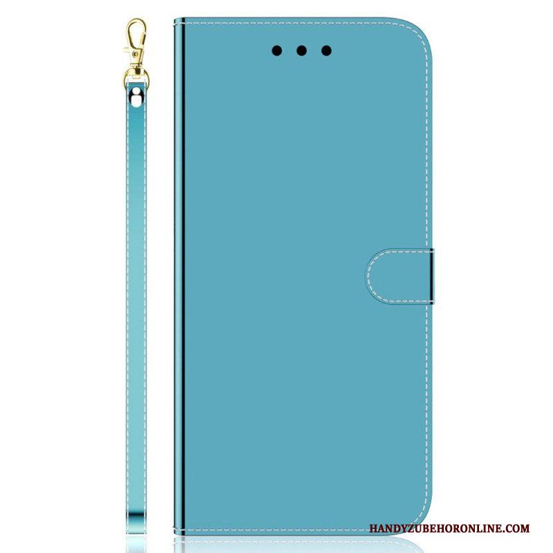 Leren Hoesje voor Samsung Galaxy M53 5G Spiegel En Lanyard