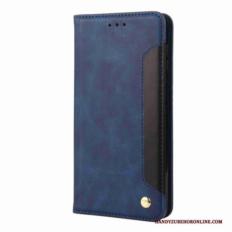 Leren Hoesje voor Samsung Galaxy M53 5G Tweekleurige Elegantie