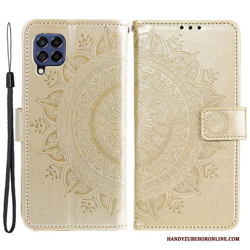 Leren Hoesje voor Samsung Galaxy M53 5G Zon Mandala